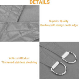 Grey 2X2X2M Triangular Shade Sail 95% Uv Protection - thumbnail 5