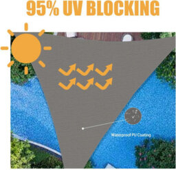 Grey 2X2X2M Triangular Shade Sail 95% Uv Protection - thumbnail 2