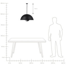 Wyld And Coco Aurora Lighting 158 Cm Matte Black Steel Pendant Light - Industrial Dining And Living Room Fixture - thumbnail 3