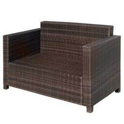 Wyld Haus Sese Rattan 2-Seater Outdoor Sofa Brown With Cream White Cushions - L130 X D70 X H80Cm - thumbnail 9