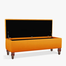 Lisbon Plain 150Cm Ottoman Storage Bench - Plush Velvet Shoe Bench - Burnt Orange Upholstery Footstool With Storage - thumbnail 2