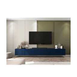 Heze Furniture Elpis Glamour Tv Cabinet Media Unit Extra Long 300 Cm Wall Mounted - Navy Matt - thumbnail 3