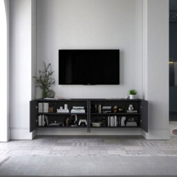 Heze Furniture Elpis Glamour Tv Cabinet Media Unit Extra Long 300 Cm Wall Mounted - Navy Matt - thumbnail 5