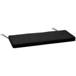 Outsunny 2-Seater Bench Cushion Polyester Cover Seat Pad Replacement Black - thumbnail 2
