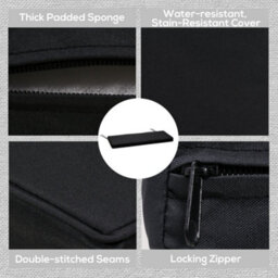Outsunny 2-Seater Bench Cushion Polyester Cover Seat Pad Replacement Black - thumbnail 5