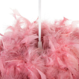 Wyld And Coco Luminalux Pink Featherball Pendant Lamp, Duck Feather Shade, 40Cm X 154Cm Drop - thumbnail 3