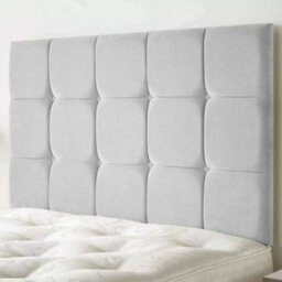 "Urban Textures Luxury 26"" High Linen Fabric Upholstered Sloane Design Bed Headboard - Silver"