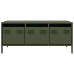 Berkfield Coffee Table Olive Green 101.5X50X43.5 Cm Cold-Rolled Steel - thumbnail 4