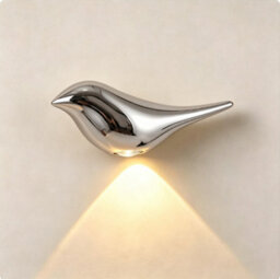 Amorly Silver Bird Wall Sconce, Rechargeable Motion Sensor Wireless Wall Light, For Bedroom, Hallway, Stairway, Entryway (Right Facing) - thumbnail 1