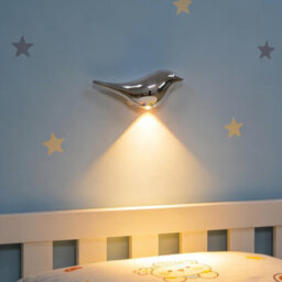 Amorly Silver Bird Wall Sconce, Rechargeable Motion Sensor Wireless Wall Light, For Bedroom, Hallway, Stairway, Entryway (Right Facing) - thumbnail 7