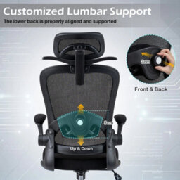Ergonomic Office Chair Mesh Computer Desk Chair With 3D Headrest Black - thumbnail 5