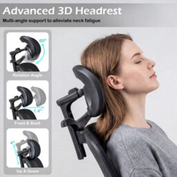 Ergonomic Office Chair Mesh Computer Desk Chair With 3D Headrest Black - thumbnail 3
