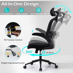 Ergonomic Office Chair Mesh Computer Desk Chair With 3D Headrest Black - thumbnail 6