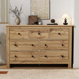 Abrihome Modern Vintage Storage Cabinet, Sideboard Buffet With 7 Drawers, Sofa Side Cabinet, 152 X 40 X 88.5Cm, Wood Colour - thumbnail 8