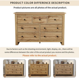 Abrihome Modern Vintage Storage Cabinet, Sideboard Buffet With 7 Drawers, Sofa Side Cabinet, 152 X 40 X 88.5Cm, Wood Colour - thumbnail 4