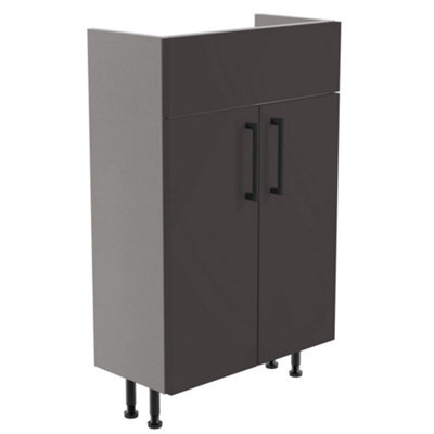 Ennis Matt Graphite Contemporary Freestanding Fitted Bathroom Slim Vanity Base Unit (W)500mm (H)820mm - image 1