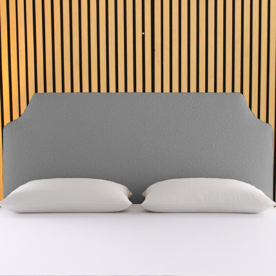 "Urban Textures - Renza Luxury 20"" High Boucle Fabric Upholstered Headboard - Grey" - image 1