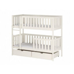Arte Michalina Cotton Wooden Bunk Bed With Storage 90 X 190Cm - Foam Mattresses Included - thumbnail 1