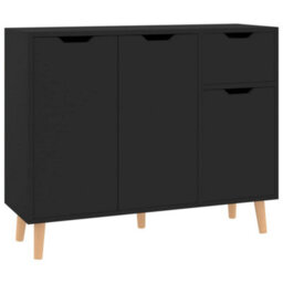 Vidaxl Sideboard Black 90X30X72 Cm Engineered Wood - thumbnail 2