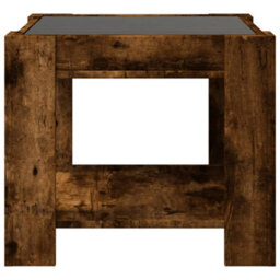 Berkfield Coffee Table With Led Smoked Oak 53X53X45 Cm Engineered Wood - thumbnail 7