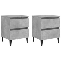 Vidaxl Bed Cabinets 2 Pcs Concrete Grey 40X35X50 Cm Engineered Wood - thumbnail 2