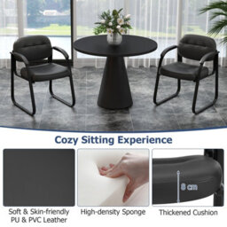 Costway Office Guest Chair Set Of 2 Reception Chairs With Padded Armrests - thumbnail 8