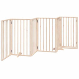 Walplus Poplar Wood Dog Gate With Door Foldable 6 Panels 300 Cm - thumbnail 6