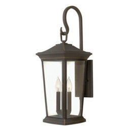 Elegant Outdoor Ip44 3 Bulb Wall Light In Oil Rubbed Bronze Finish