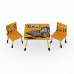 Kidsaw Jcb Table & Chairs With Wooden Legs Black Tips - thumbnail 1