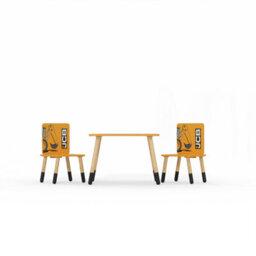 Kidsaw Jcb Table & Chairs With Wooden Legs Black Tips - thumbnail 2