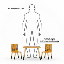Kidsaw Jcb Table & Chairs With Wooden Legs Black Tips - thumbnail 3