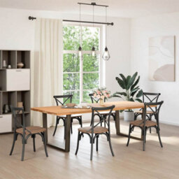 Berkfield Modern Dining Table Legs V-Shape 2 Pcs Natural Steel 100X(72-73.3) Cm Steel