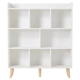4 Tier Wooden Bookcase Shelving Display Cube Storage Shelf Cabinet With Wood Leg - thumbnail 3