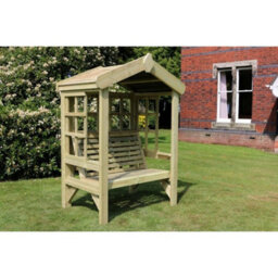Churnet Valley Garden Furniture Ltd Cottage Arbour- Sits 2 Seat W/ Trellis - L90 X W135 X H190 Cm - Min. Assembly Required - Set Of Waterproof Cushions Included - thumbnail 3