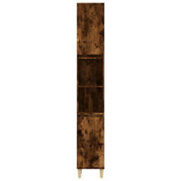 Berkfield Durable Bathroom Cabinet Smoked Oak 30X30X190 Cm Engineered Wood - thumbnail 6