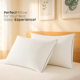 Casabella Pillows Shredded Memory Foam Pillow 2 Pack For Neck & Back Support, Shoulder Pain Relief, Medium Firm Pillows 50X70Cm - thumbnail 4