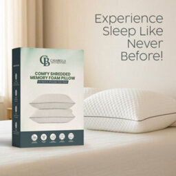 Casabella Pillows Shredded Memory Foam Pillow 2 Pack For Neck & Back Support, Shoulder Pain Relief, Medium Firm Pillows 50X70Cm - thumbnail 5