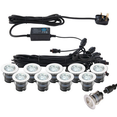 Ip67 Outdoor Decking Plinth Lights 10X 35mm Colour Changing Daylight Blue Lamp - image 1