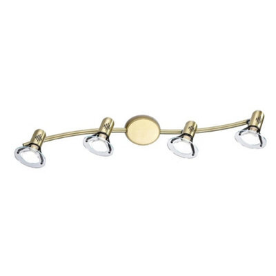 Eglo Bingo Brushed Brass 4 Bulb Ceiling Spotlight Bar E14 Modern Indoor Light - image 1