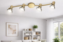 Eglo Bingo Brushed Brass 4 Bulb Ceiling Spotlight Bar E14 Modern Indoor Light - thumbnail 2