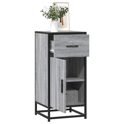 Berkfield Sideboard Grey Sonoma 35.5X35X76 Cm Engineered Wood And Metal - image 1
