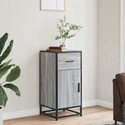 Berkfield Sideboard Grey Sonoma 35.5X35X76 Cm Engineered Wood And Metal - thumbnail 3