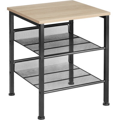 Tectake Bedside Table Lincoln - Industrial Style, With Shelf, 2 Grid Shelves, 40.5 X 40 X 50.5 Cm - Industrial Wood Light, Oak Sonoma - image 1