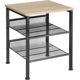 Tectake Bedside Table Lincoln - Industrial Style, With Shelf, 2 Grid Shelves, 40.5 X 40 X 50.5 Cm - Industrial Wood Light, Oak Sonoma - thumbnail 1