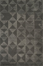 Hamilton Modern Metallic Sheen Area Rug - Mosaic Geometric Triangle Design Dark Grey 60Cm X 220Cm - thumbnail 2