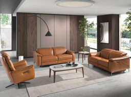Angel Cerda Stylish Oval Porcelain Marble And Walnut Coffee Table - thumbnail 3
