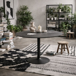Wyld Haus Ibiza 110Cm Black Round Dining Table Black Base - thumbnail 1