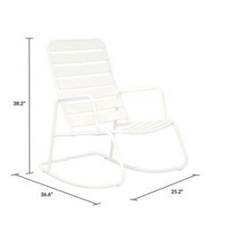 Novogratz Roberta Outdoor Rocking Chair In White - thumbnail 6