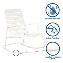Novogratz Roberta Outdoor Rocking Chair In White - thumbnail 3