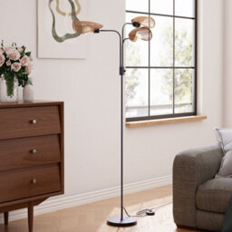 Darphe 3-Light E27 Brown Modern Floor Lamp With Handwoven Paper Rope Shade - thumbnail 2